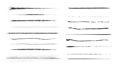 Set of artistic pen brushes.Doodles, ink brushes.Set of vector grunge brushes. Collection of strokes of markers. Set of wavy horizontal lines