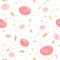 Seamless pattern of blood cells in plasma