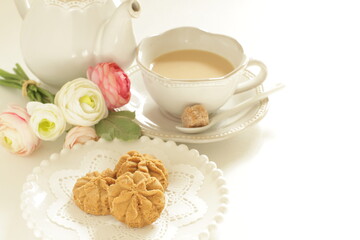 homemade coffee cookie for delicious confectionery food image