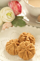homemade coffee cookie for delicious confectionery food image