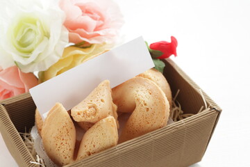 Homemade fortune cookie for Chinese confectionery food image