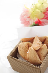 Homemade fortune cookie for Chinese confectionery food image