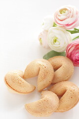 Homemade fortune cookie for Chinese confectionery food image