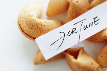 Homemade fortune cookie for Chinese confectionery food image