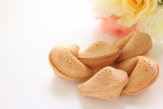 Homemade fortune cookie for Chinese confectionery food image