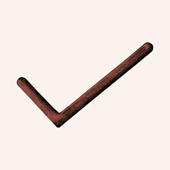 Red check sign tick icon hand drawn