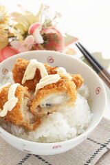 Japanese style fried breadcrumbs and oysters 