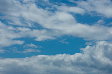 Fototapeta na wymiar Clouds on a spring Sunday in the Mediterranean