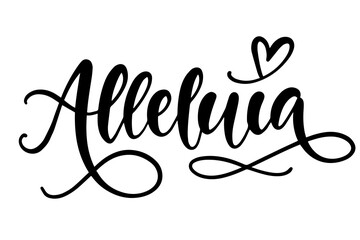 Alleluia hand written modern calligraphy