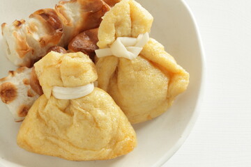 oden, japanese food, winter food, food, aburaage, chikuwa, dish, homemade, comfort food, rice cake, fish cake, white background, copy spaces, 