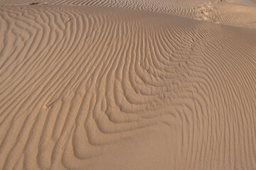 Windswept patterns in the sand on a large dune image for background use