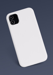 White mobile phone case mockup product showcase back view