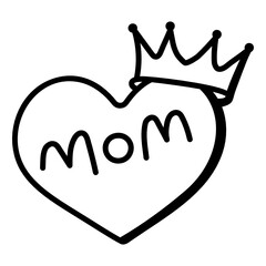 
A mom crown hand drawn icon

