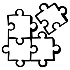 
Very well designed doodle icon of autism awareness puzzle 


