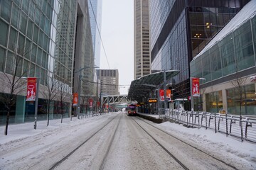 Calgary Canada 24 December 2016 - Downtown Calgary on Christmas Eve