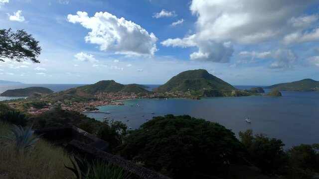 Island Terre-de-Haut, Iles des Saintes, Les Saintes, Guadeloupe, Lesser Antilles, Caribbean. View from Fort Napol&eacute;on, Iles des Saintes, Les Saintes, Guadeloupe, Lesser Antilles, Caribbean.