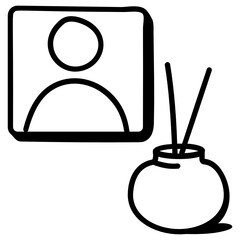 
A trendy vector design of burning incense pot 

