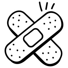 
Bandage in doodle style icon is easy to use and premium 

