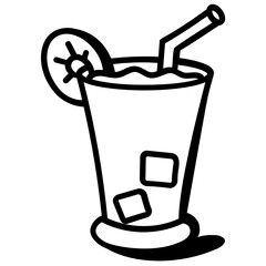 
Have a look at this eye soothing doodle icon of cocktail 


