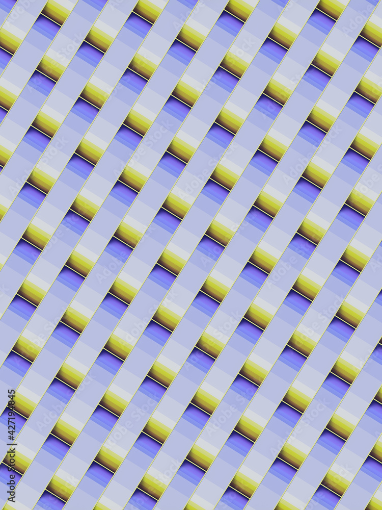 Poster Abstract 3d rendering digital illustration of rounded rectangular shapes, with trendy gradient. Modern minimal design