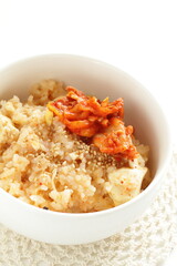 Korean food, Kimchi and congee with sesame 