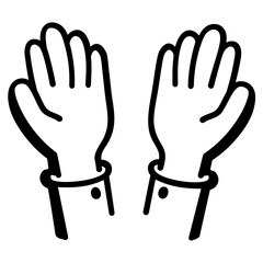 
Icon of praying hands in doodle design 

