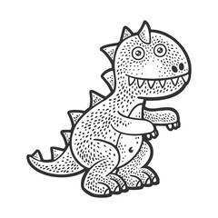 soft toy dinosaur sketch raster illustration