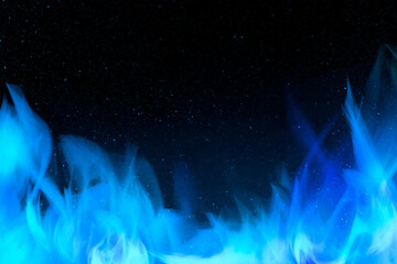 3D burning blue fire flame border © Rawpixel.com