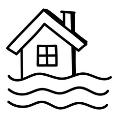 
Well designed hand drawn icon of flood 

