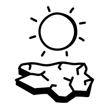 
Drought hand drawn icon is visually perfect 

