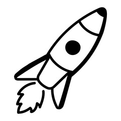 
Grab this hand drawn icon of rocket 

