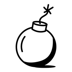 
A doodle style icon of bomb is visually perfect 

