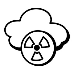 
A doodle style icon of radioactive cloud is visually perfect 

