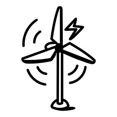 
Windmill doodle icon is visually perfect design

