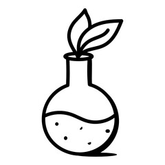 
An eco lab icon in doodle design 

