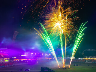 light glowing colours of Easter Show with a camera Slow Shutter movement producing beautiful...