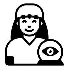 
A woman fortune teller glyph icon, premium download

