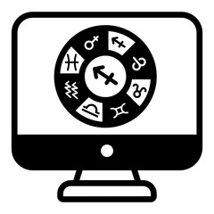 
An icon of horoscope online in glyph design

