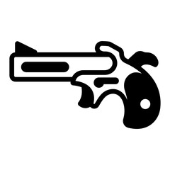 
Well designed glyph line style icon of  handgun