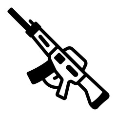
Well designed glyph line style icon of  handgun