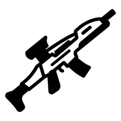 
Well designed glyph line style icon of  handgun