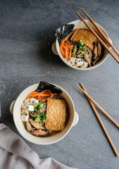 Homemade Japanese meal / Miso Soba Soup Noodle / Healthy and delicious, ideal for light eater, made from fresh ingredients