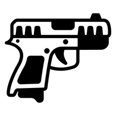 
Well designed glyph line style icon of  handgun