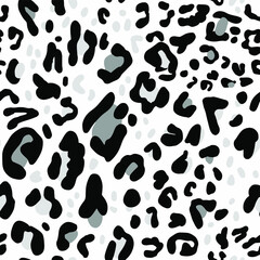 Abstract Hand Drawing Leopard Cheetah Skin Shapes Repeating Vector Pattern Isolated Background