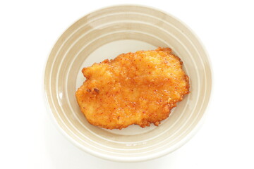 fried chicken with sweet chili sauce on dish for fast-food image