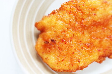 fried chicken with sweet chili sauce on dish for fast-food image