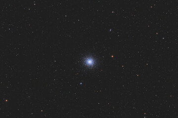 hercules cluster messier 13 in the dark deep sky