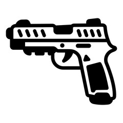 
Well designed glyph line style icon of  handgun
