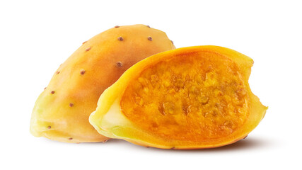 Fresh yellow cactus fruit isolated