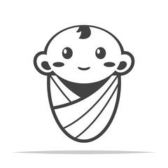 Newborn baby transparent icon vector isolated